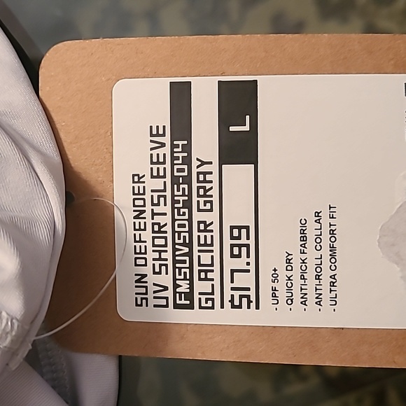 FINTECH MENS GRAY UV SHORT SLEEVE SHIRT "PERFORMANCE FISHING" SIZE LARGE - Picture 5 of 10